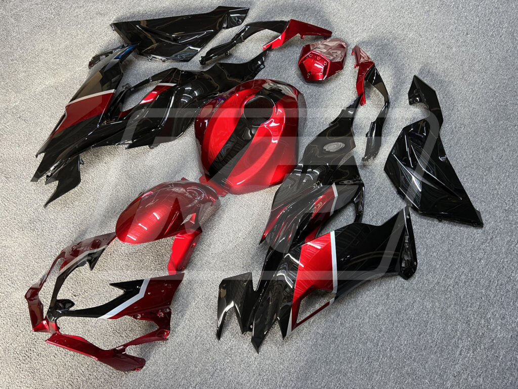 Gloss Candy Red & Black Silver ABS fairings for Kawasaki ZX6R 2019 - 2023 - premium OEM fit kit by Monster Fairings