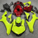 Yamaha R1 2015 - 2019 Gloss High Vis Yellow & Candy Red Forged Carbon Fiber ABS fairings - custom motorcycle bodywork kit by Monster Fairings