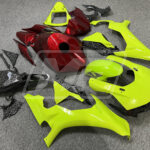 2015 - 2019 Yamaha R1 Gloss High Vis Yellow & Candy Red Forged Carbon Fiber fairing set - ABS injection, custom painted by Monster Fairings