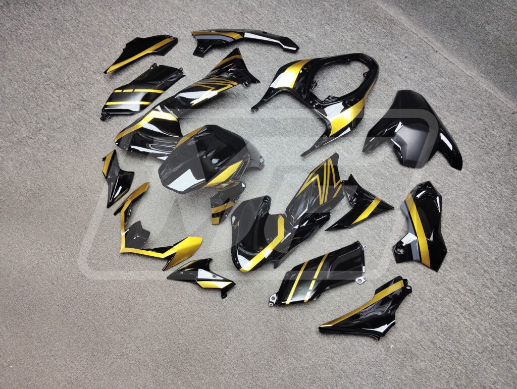 Gloss Black & Antique Gold ABS fairings for Kawasaki Z900 2020 - 2024 - premium OEM fit kit by Monster Fairings
