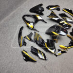Kawasaki Z900 custom ABS fairings 2020 - 2024 in Gloss Black & Antique Gold - durable replacement kit, Monster Fairings