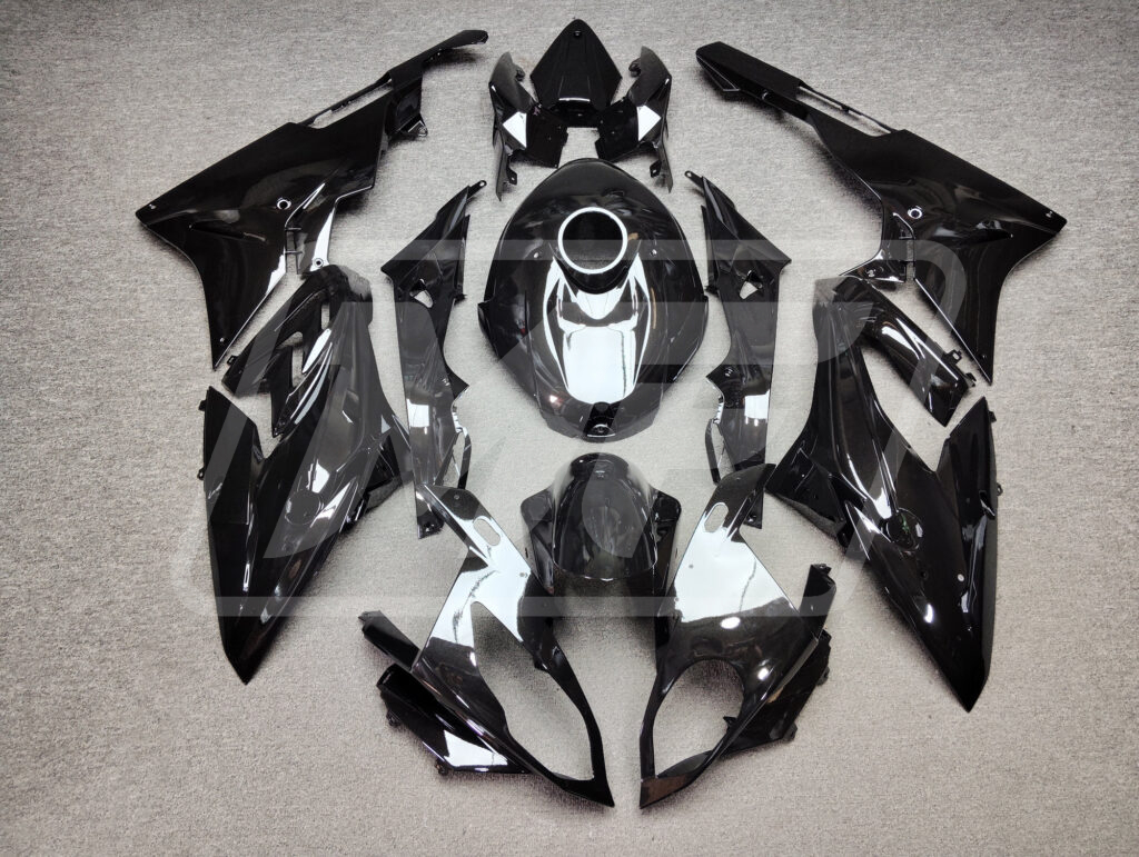 BMW S1000RR 2015 - 2016 Gloss Metallic Black ABS fairings - custom motorcycle bodywork kit by Monster Fairings