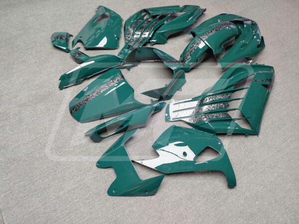 Gloss Dark Green Forged Carbon Fiber Style ABS fairings for Kawasaki ZX14R 2012 - 2024 - premium OEM fit kit by Monster Fairings