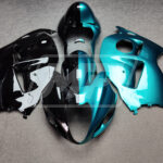 Suzuki GSXR 1300 1997 - 2007 Gloss Teal & Black Split ABS fairings - custom motorcycle bodywork kit by Monster Fairings