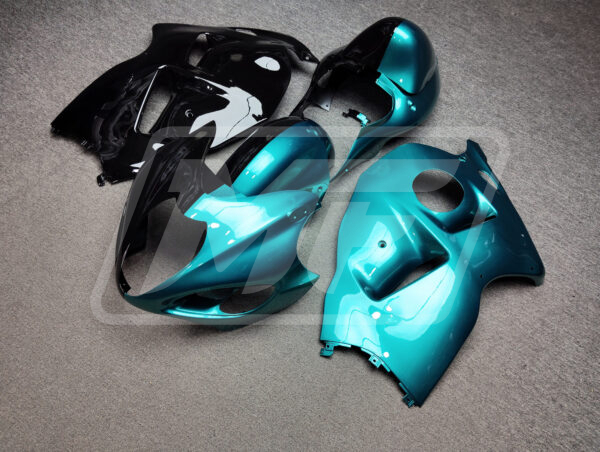 Gloss Teal & Black Split ABS fairings for Suzuki GSXR 1300 1997 - 2007 - premium OEM fit kit by Monster Fairings