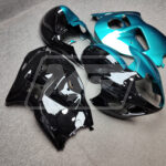 Suzuki GSXR 1300 custom ABS fairings 1997 - 2007 in Gloss Teal & Black Split - durable replacement kit, Monster Fairings