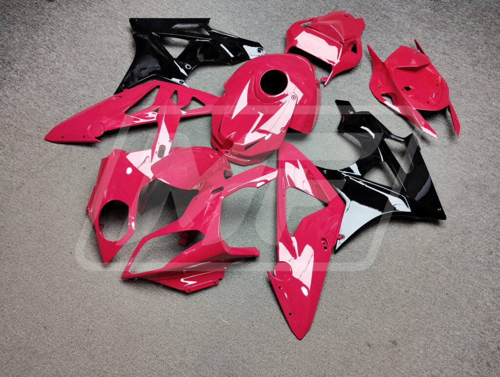 Gloss Hot Pink Cotton Black ABS fairings for BMW S1000RR 2009 - 2014 - premium OEM fit kit by Monster Fairings