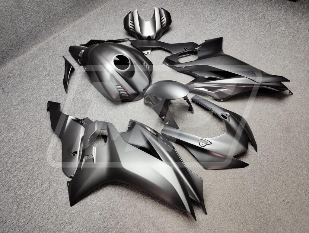 Yamaha R6 custom ABS fairings 2017 - 2022 in Matte Dark Silver - durable replacement kit, Monster Fairings