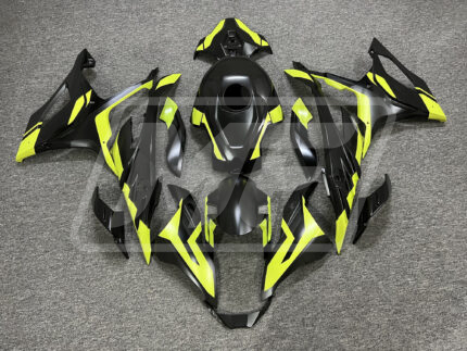 BMW S1000RR 2023 - 2024 Black Shiny Citron ABS fairings - custom motorcycle bodywork kit by Monster Fairings