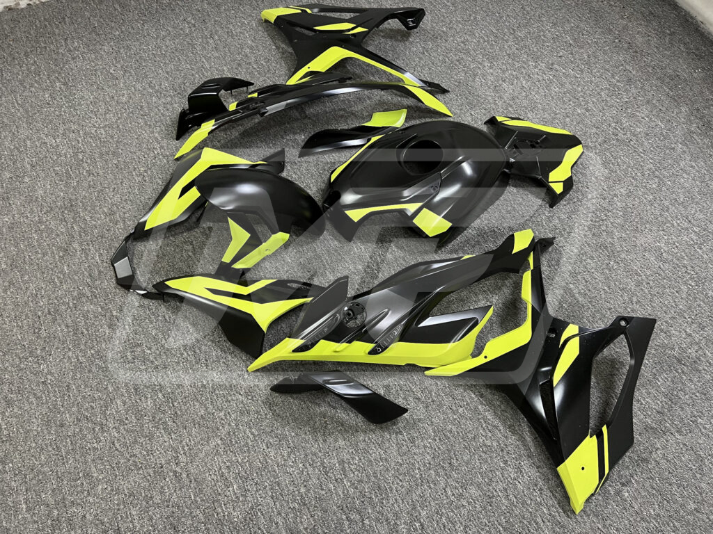 Black Shiny Citron ABS fairings for BMW S1000RR 2023 - 2024 - premium OEM fit kit by Monster Fairings