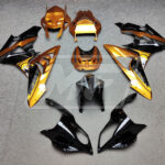 BMW S1000RR 2009 - 2014 Gloss Black & Gold Orange Metallic Shark ABS fairings - custom motorcycle bodywork kit by Monster Fairings