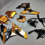 BMW S1000RR custom ABS fairings 2009 - 2014 in Gloss Black & Gold Orange Metallic Shark - durable replacement kit, Monster Fairings