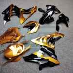 2009 - 2014 BMW S1000RR Gloss Black & Gold Orange Metallic Shark fairing set - ABS injection, custom painted by Monster Fairings