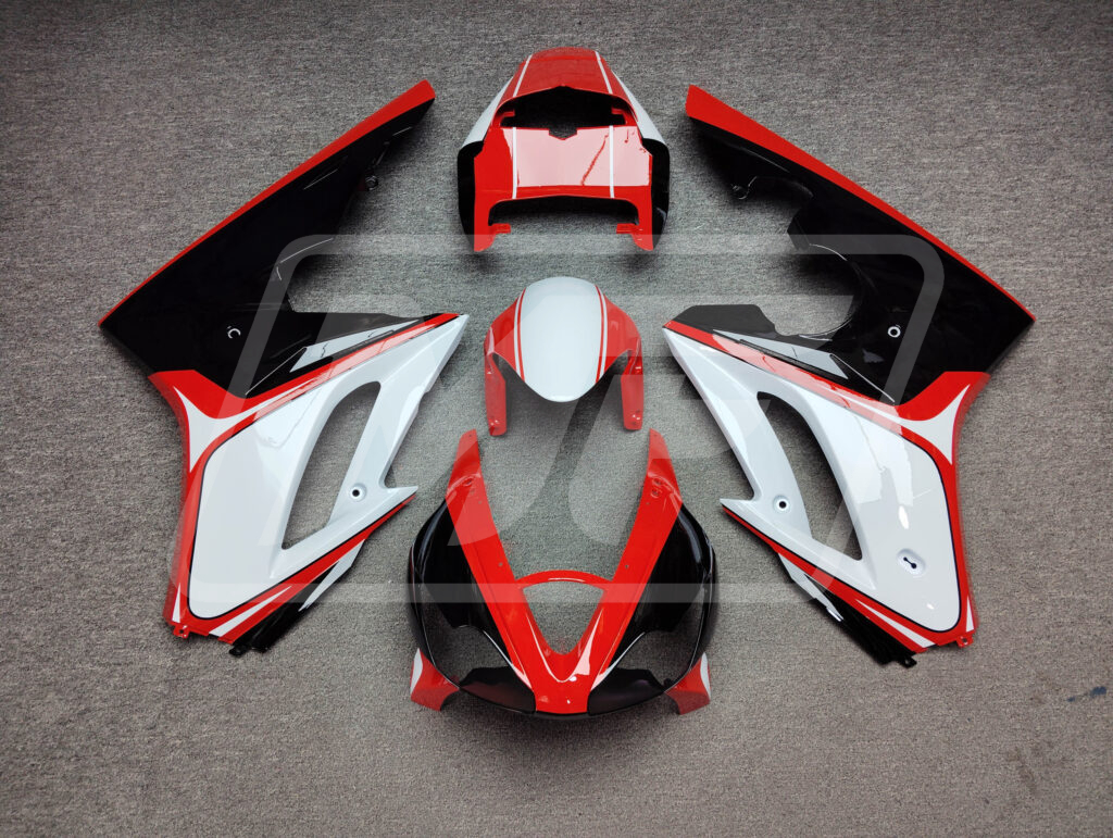 Triumph Daytona 675 2006 - 2008 Gloss Red Black & White ABS fairings - custom motorcycle bodywork kit by Monster Fairings