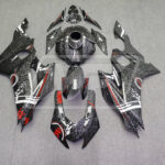 Yamaha R6 2017 - 2022 Gloss Forged Carbon Fiber Red & White ABS fairings - custom motorcycle bodywork kit by Monster Fairings
