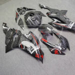 Yamaha R6 custom ABS fairings 2017 - 2022 in Gloss Forged Carbon Fiber Red & White - durable replacement kit, Monster Fairings