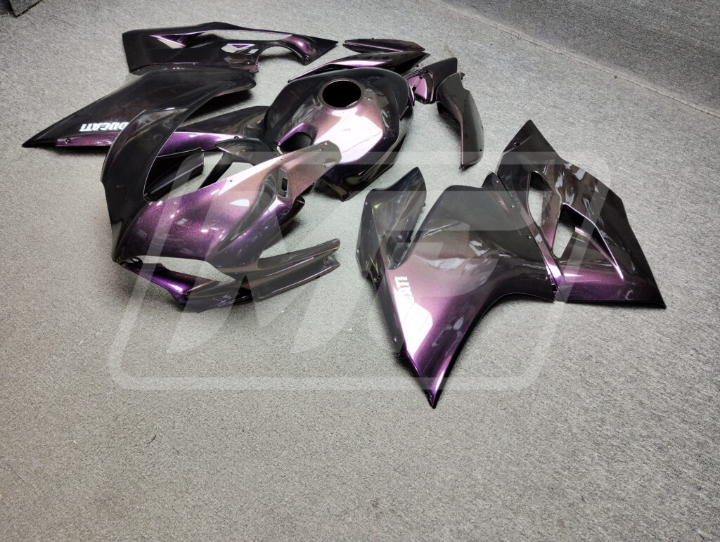 Ducati 959 Midnight Chameleon fairing set - ABS injection, custom painted by Monster Fairings