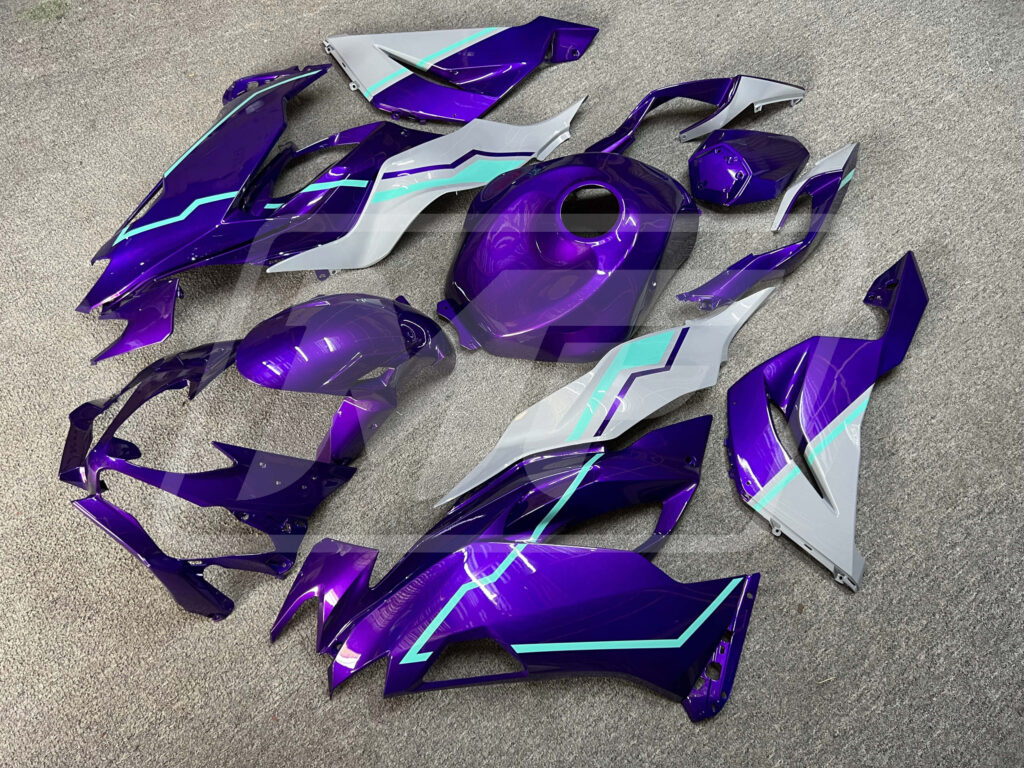 Gloss Purple & Gray Coral Blue ABS fairings for Kawasaki ZX6R 2019 - 2023 - premium OEM fit kit by Monster Fairings