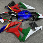 Honda CBR600RR custom ABS fairings 2007 - 2008 in Gloss Blue & Red Green White Yellow Line - durable replacement kit, Monster Fairings