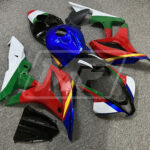2007 - 2008 Honda CBR600RR Gloss Blue & Red Green White Yellow Line fairing set - ABS injection, custom painted by Monster Fairings