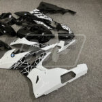 BMW S1000RR custom ABS fairings 2015 - 2016 in Gloss Black & White - durable replacement kit, Monster Fairings