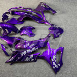 BMW S1000RR custom ABS fairings 2023 - 2024 in Gloss Purple White Cherry Blossoms - durable replacement kit, Monster Fairings