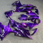 2023 - 2024 BMW S1000RR Gloss Purple White Cherry Blossoms fairing set - ABS injection, custom painted by Monster Fairings
