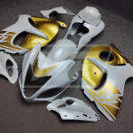 Gloss White & Gold ABS fairings for Suzuki GSXR 1300 2008 - 2020 - premium OEM fit kit by Monster Fairings