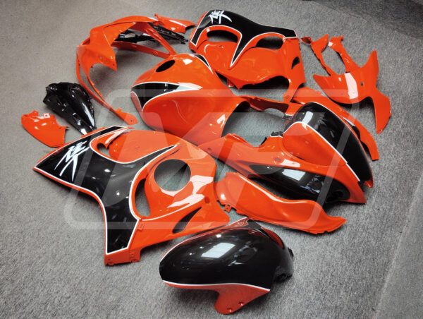 2008 - 2020 Suzuki GSXR 1300 Gloss Orange & Black fairing set - ABS injection, custom painted by Monster Fairings