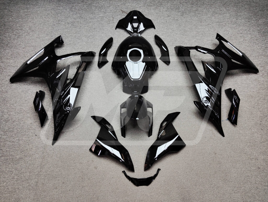 BMW S1000RR 2023 - 2024 Gloss Black ABS fairings - custom motorcycle bodywork kit by Monster Fairings