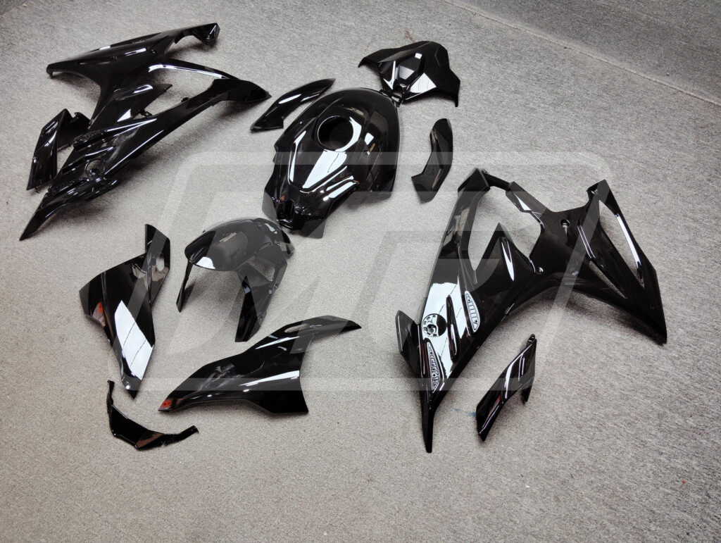 2023 - 2024 BMW S1000RR Gloss Black fairing set - ABS injection, custom painted by Monster Fairings