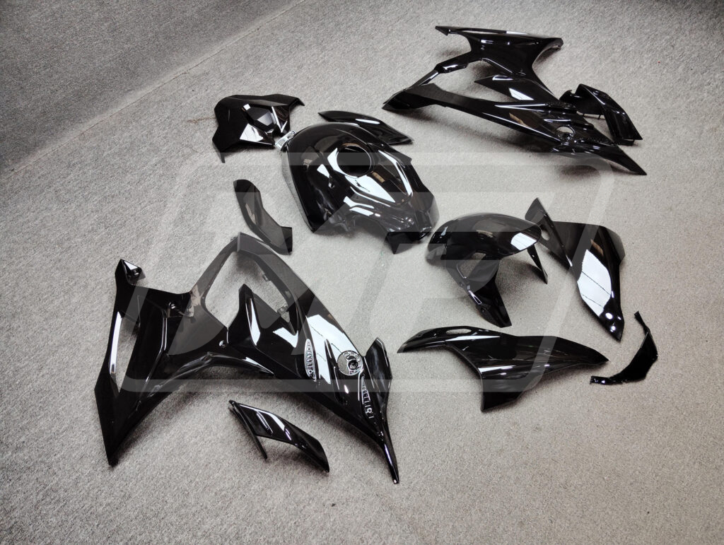BMW S1000RR custom ABS fairings 2023 - 2024 in Gloss Black - durable replacement kit, Monster Fairings