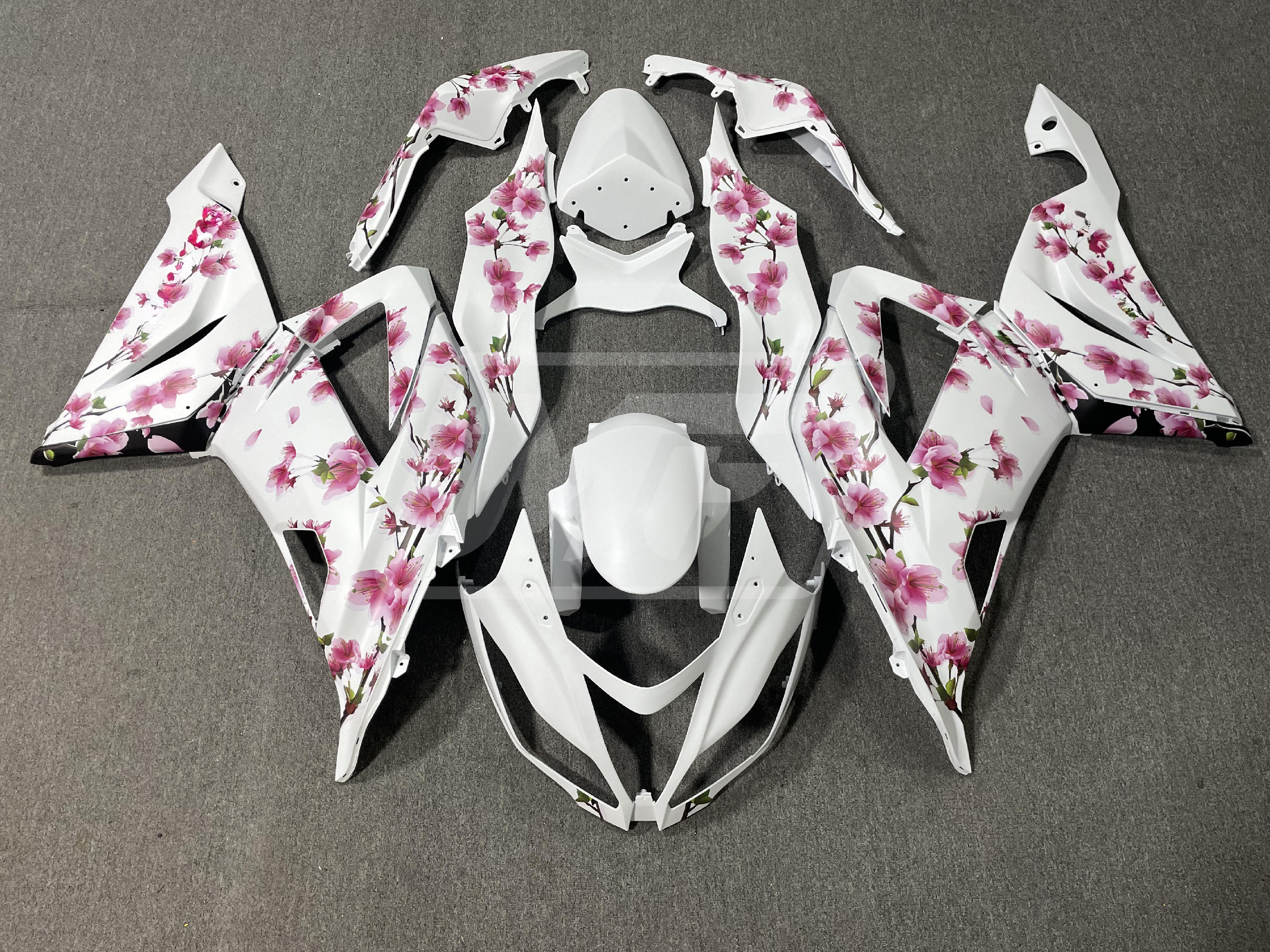 Kawasaki ZX6R 2013-2018 White Pink Cherry Blossom ABS