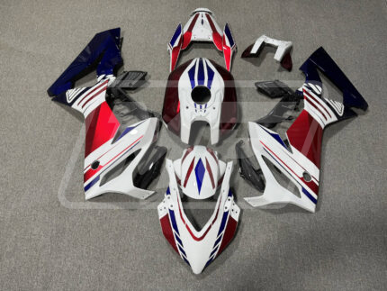 Honda CBR650R 2021-2023 Gloss White & Red with Blue ABS Fairings | Monster Fairings