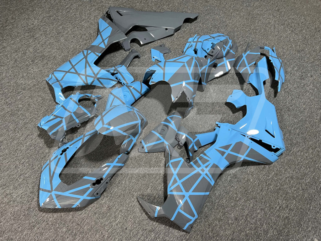 2017 - 2025 Honda CBR1000RR Gloss Baby Blue Gray Split fairing set - ABS injection, custom painted by Monster Fairings