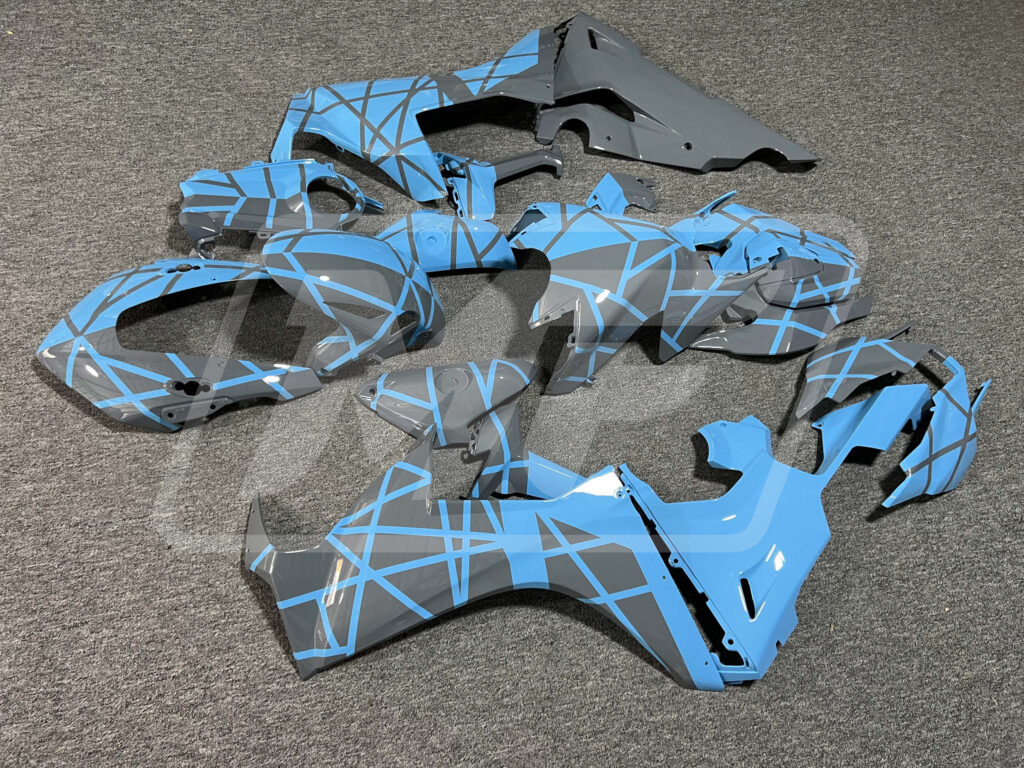 Honda CBR1000RR custom ABS fairings 2017 - 2025 in Gloss Baby Blue Gray Split - durable replacement kit, Monster Fairings