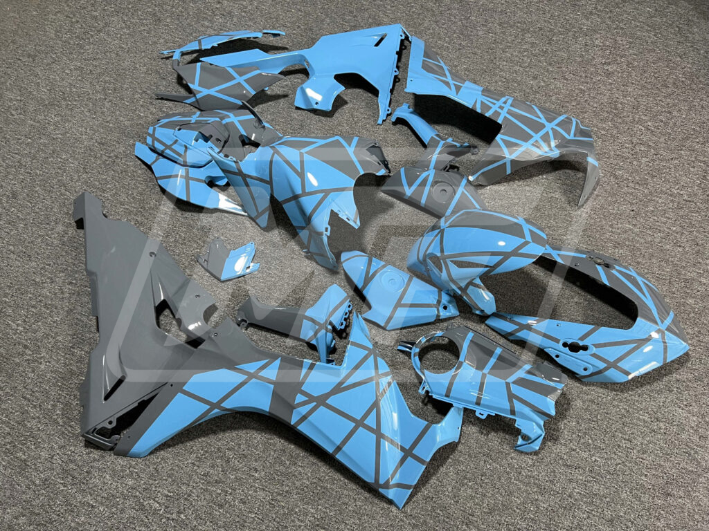 Monster Fairings ABS fairing kit for Honda CBR1000RR 2017 - 2025 - Gloss Baby Blue Gray Split, precise OEM fit