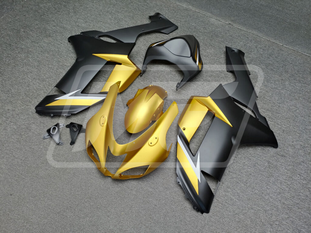 Kawasaki ZX6R 2007-2008 Matte Gold & Black White ABS