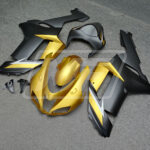2007 - 2008 Kawasaki ZX6R Matte Gold & Black White fairing set - ABS injection, custom painted by Monster Fairings