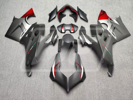 Ducati Panigale V4/V4S 2022-2024 Matte Grey & Gloss Red ABS Fairings | Monster Fairings