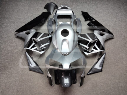 Honda CBR600RR 2003-2004 Pearl Grey & Black with Carbon Fiber ABS Fairings | Monster Fairings