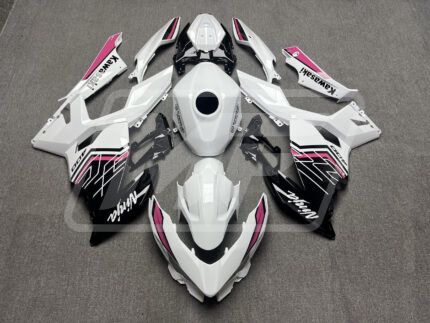 (IN STOCK) Kawasaki Ninja 400 2018-2024 Gloss White & Black with Pink ABS Fairings | Monster Fairings