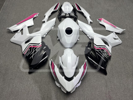 Kawasaki Ninja 400 2018-2024 Gloss White & Black with Pink ABS Fairings | Monster Fairings