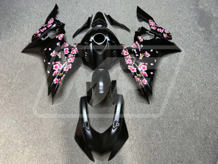 Yamaha R6 2017-2022 Matte Black Cherry Blossom ABS Fairings | Monster Fairings