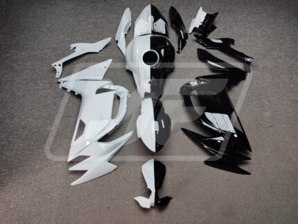 Kawasaki Ninja 650R 2020-2025 Gloss Black & White Split ABS Fairings | Monster Fairings
