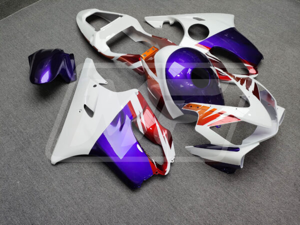 Honda CBR600 F4i 2001-2003 Gloss Blue & White with Red ABS Fairings | Monster Fairing - Image 2