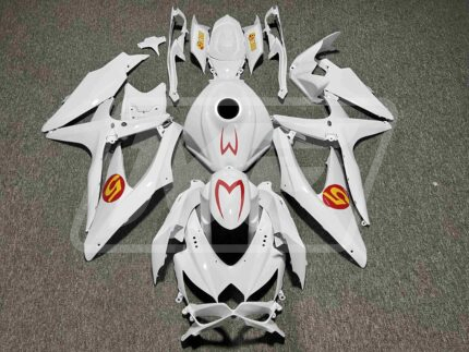 Suzuki GSXR 600-750 2008-2010 Gloss White Speed Racer ABS Fairings | Monster Fairings