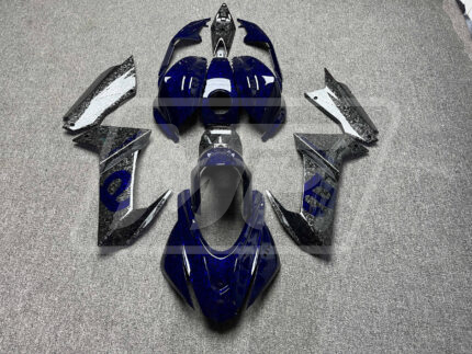 Aprilia RS660 2020-2024 Gloss Blue & Black Forged Carbon Fiber Style ABS Fairings | Monster Fairings