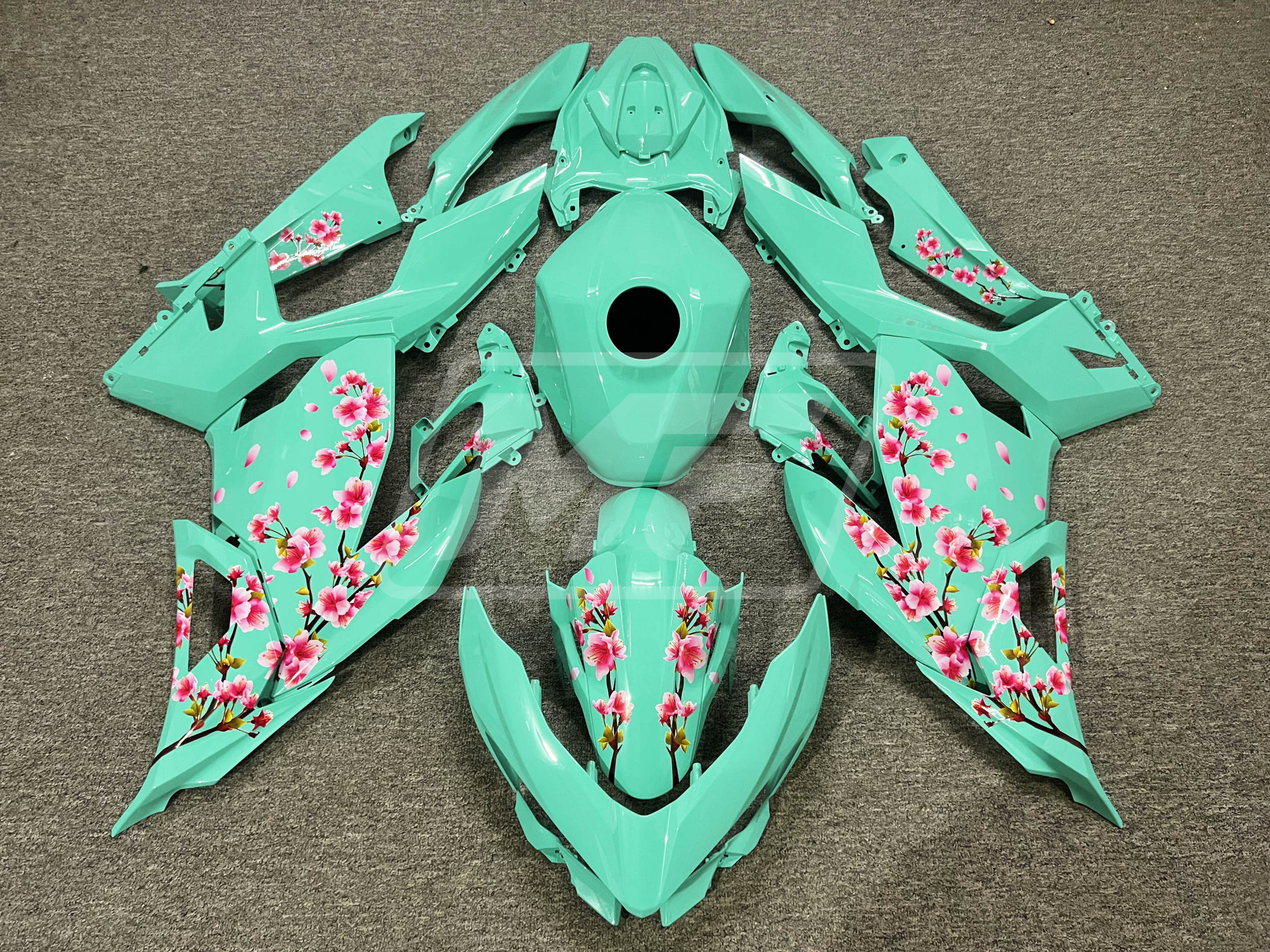 Kawasaki Ninja 400 2018-2024 Arizona Teal Pink Cherry Blossom ABS