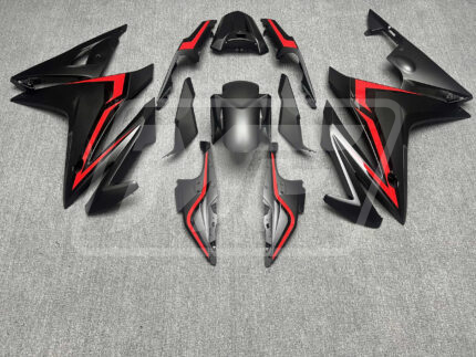 Honda CBR500R 2016-2018 Matte Black with Red ABS Fairings | Monster Fairings